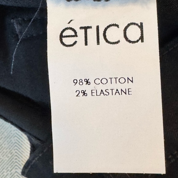Etica Women's Skinny Leg Black Jeans Natural & Organic Fibers SZ 2 New With Tags - Picture 9 of 10